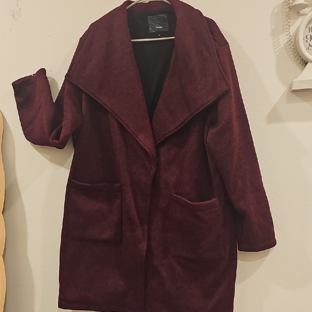 Steve Madden Deep Burgundy Pea Coat